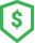 Green dollar sign on black background