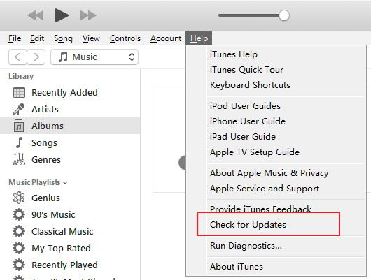 How to Fix iTunes Not Playing Music via Check iTunes Update (On Windows)
